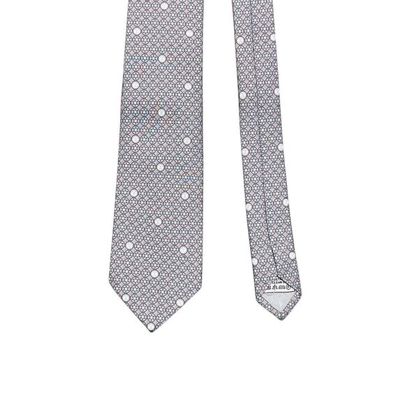 NWT Loewe Madrid Al-Andalus Pink Gray Designer Neck Tie 100% Silk Italy Made - Picture 4 of 15